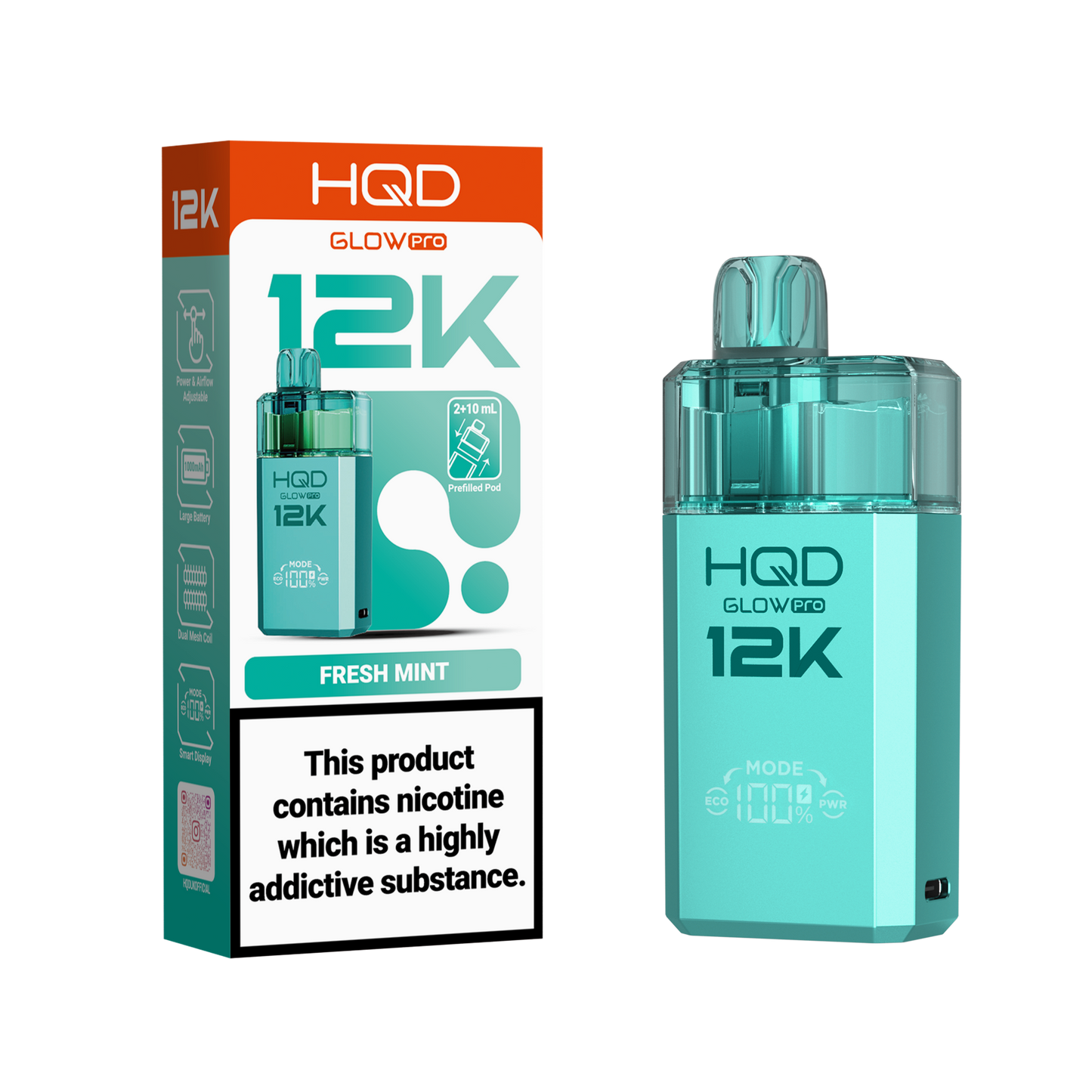HQD Glow Pro 12K Pod Kit | Strawberry Kiwi