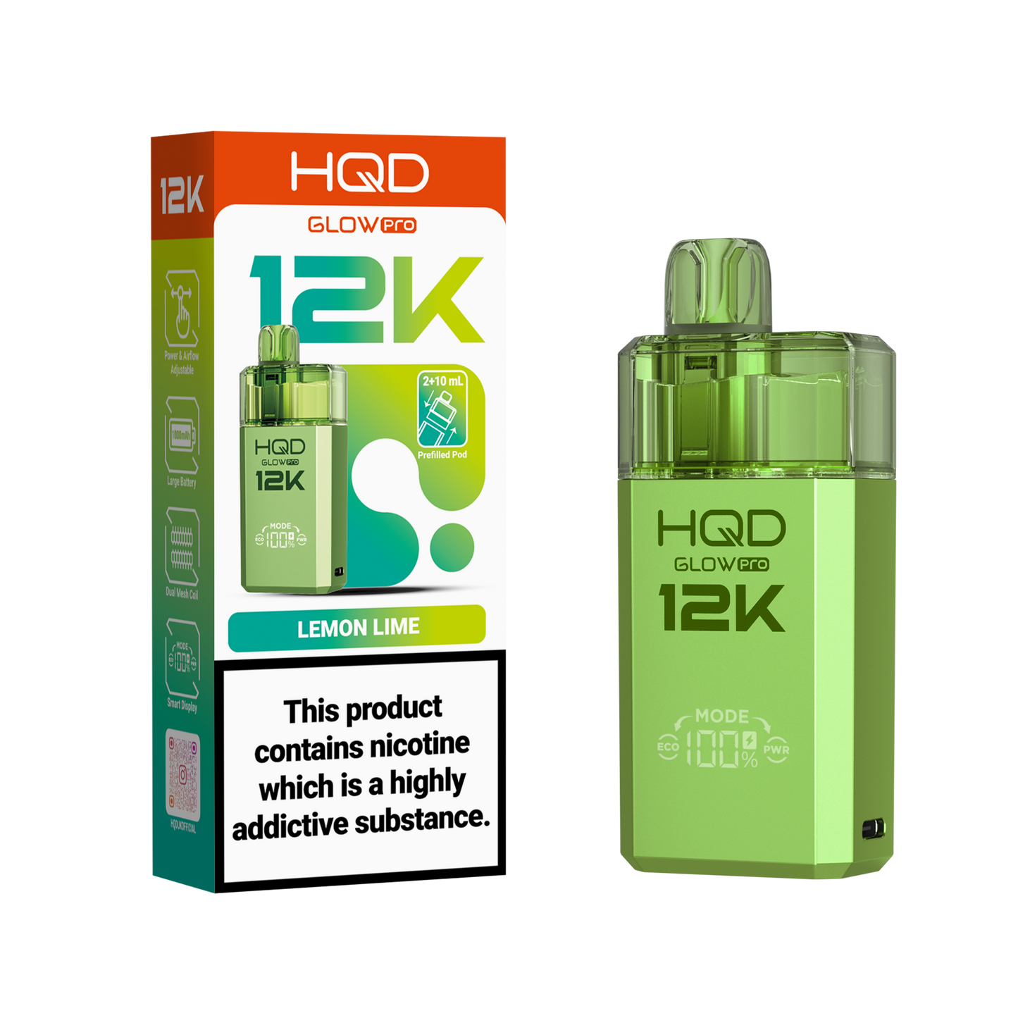 HQD Glow Pro 12K Pod Kit | Strawberry Ice