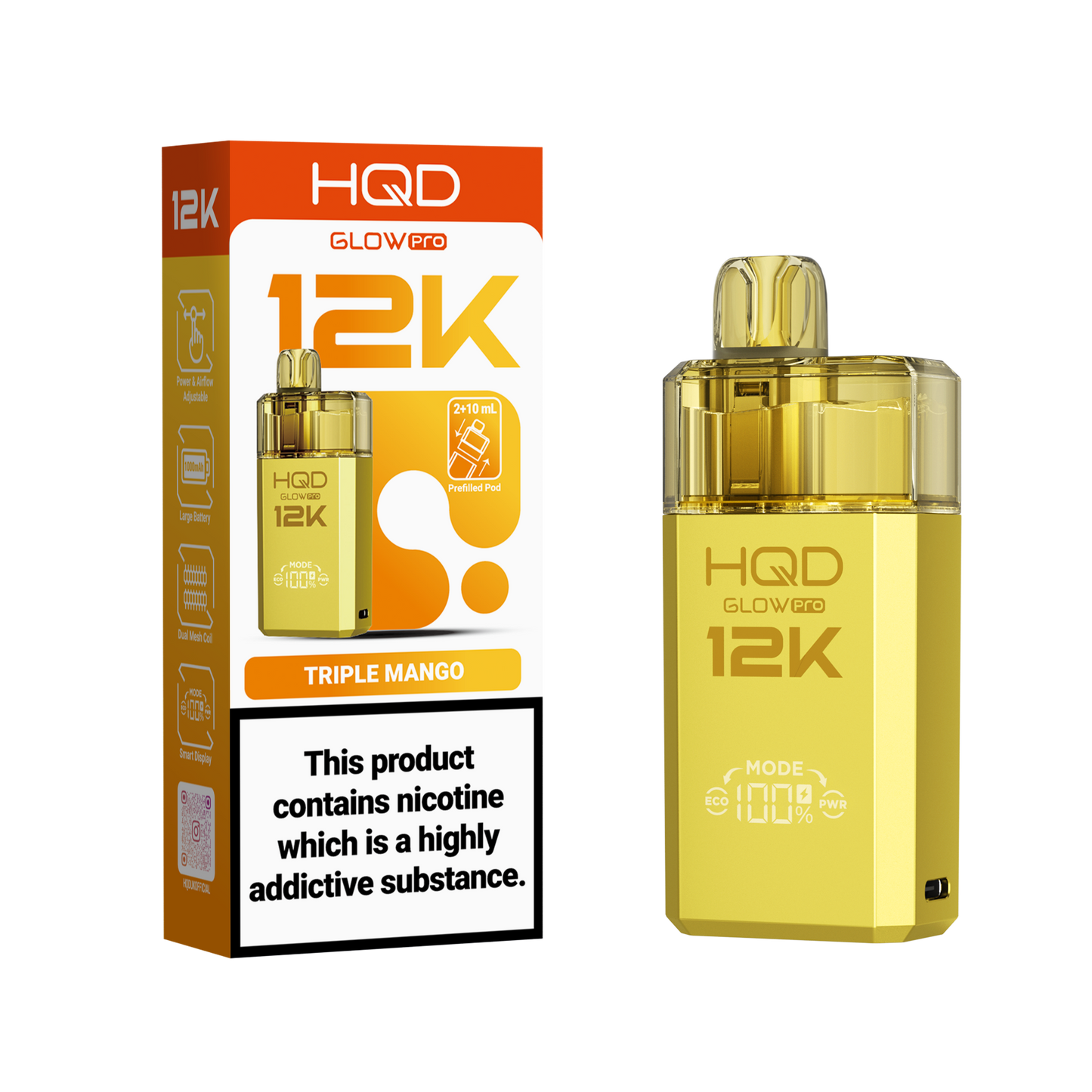 HQD Glow Pro 12K Pod Kit | Pineapple Ice