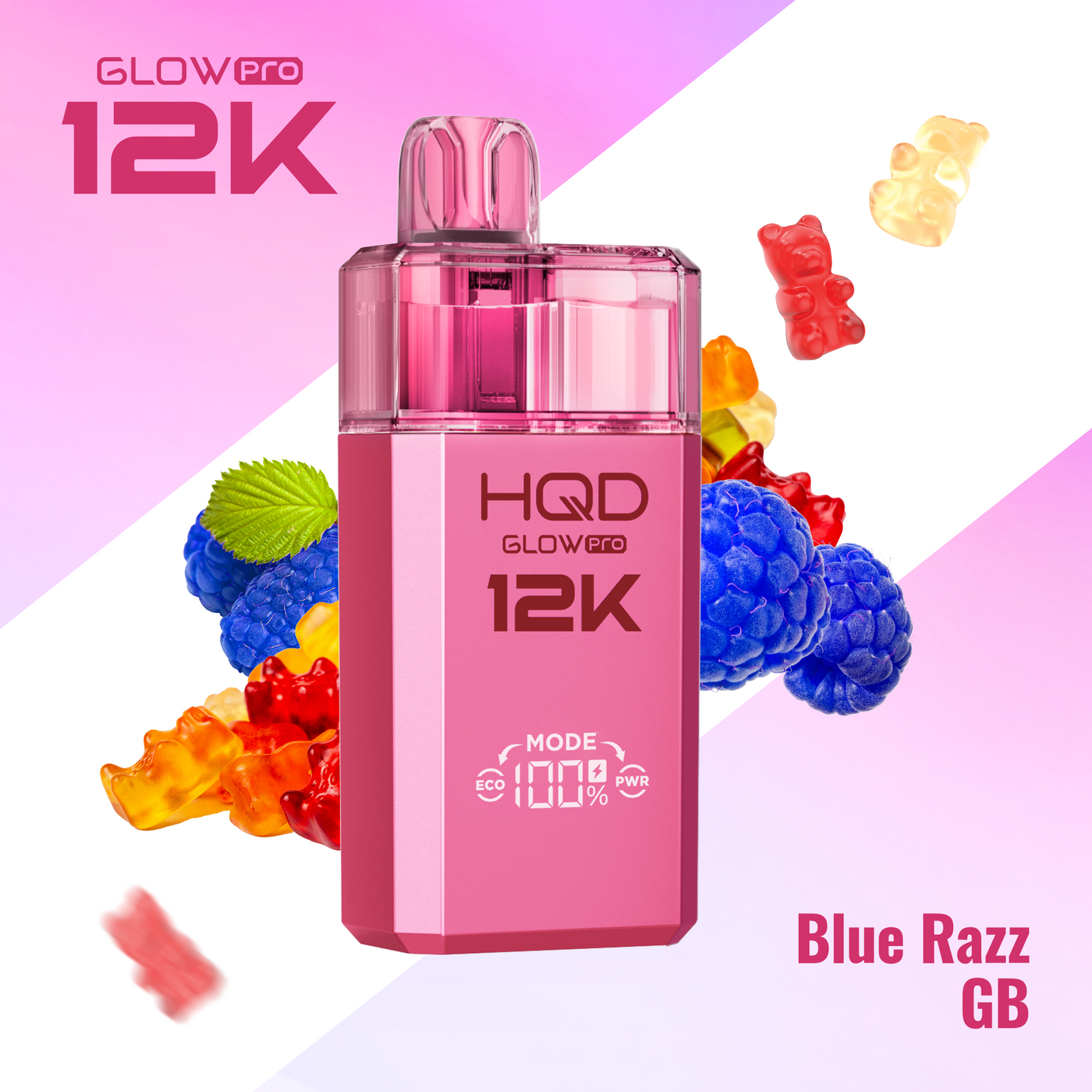HQD Glow Pro 12K Refill Pods | Blue Razz GB